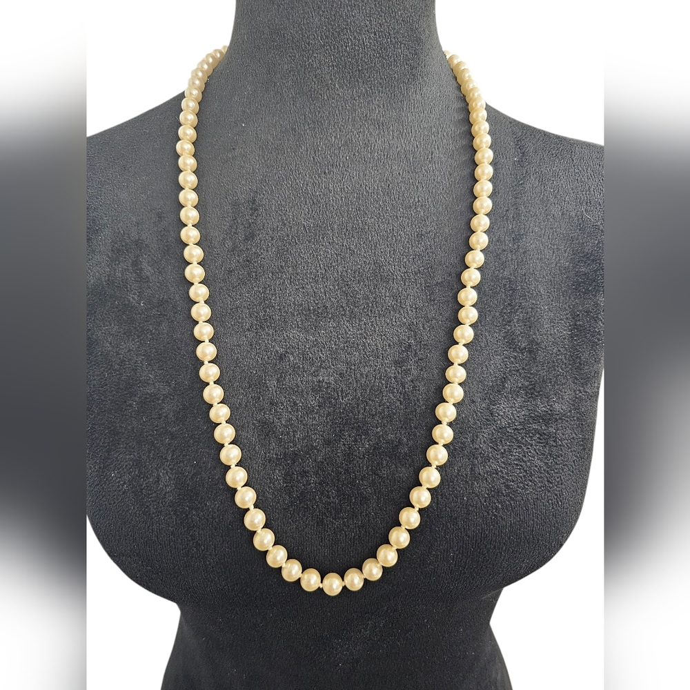 Vintage Strand Of Faux Pearls Unmarked 29" Total Length